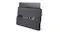 Charcoal grey laptop sleeve holding a laptop, phone, external drive, pen, and mouse in its front pocket Charcoal grey laptop sleeve holding a laptop, phone, external drive, pen, and mouse in its front pocket