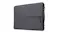 Charcoal grey laptop sleeve with a front zippered pocket and attachment loops for a shoulder strap Charcoal grey laptop sleeve with a front zippered pocket and attachment loops for a shoulder strap