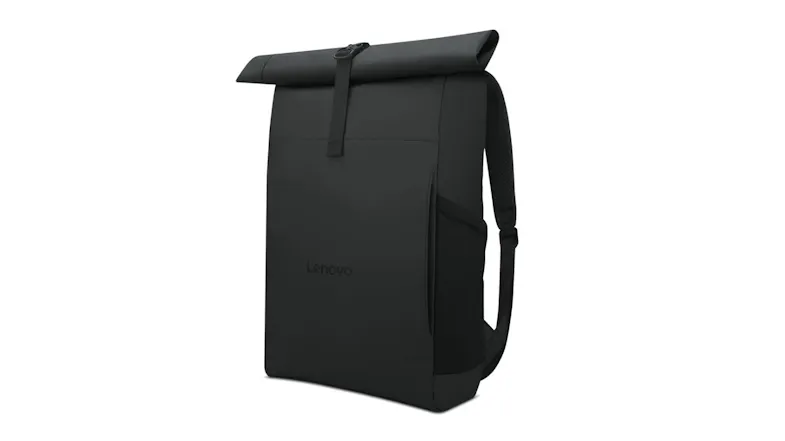 Lenovo 16" Modern Gaming Backpack in black with roll-top closure and side pocket Lenovo 16" Modern Gaming Backpack in black with roll-top closure and side pocket