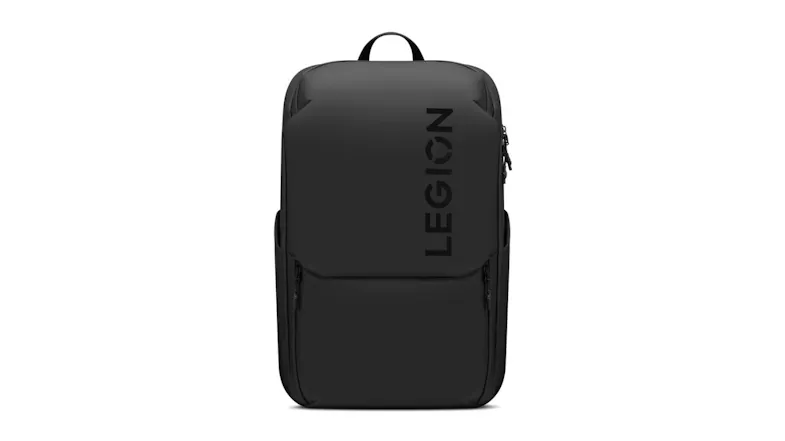 Front view of the Lenovo Legion 17" Gaming Rucksack GB800 in black colour Front view of the Lenovo Legion 17" Gaming Rucksack GB800 in black colour