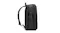 Angled view of a black Lenovo rucksack with a water bottle and mesh pocket Angled view of a black Lenovo rucksack with a water bottle and mesh pocket