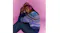 Person sitting down featuring magenta headphones over his ears Person sitting down featuring magenta headphones over his ears