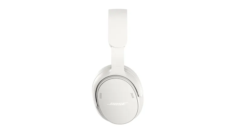 Side profile view of the Bose headphones featuring sleek oval earcups Side profile view of the Bose headphones featuring sleek oval earcups