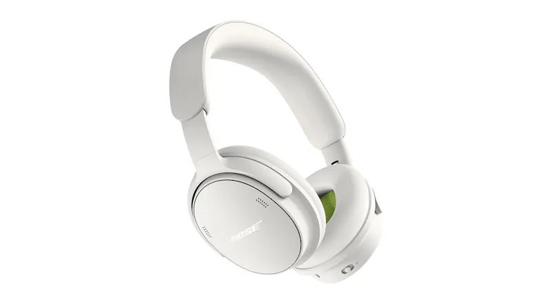 Angled view of wireless headphones featuring padded earcups Angled view of wireless headphones featuring padded earcups