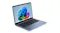 HP OmniBook laptop in Starlit blue viewed from the front-left angle, highlighting the slim profile HP OmniBook laptop in Starlit blue viewed from the front-left angle, highlighting the slim profile