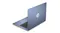 Rear angled view of the HP OmniBook laptop in Starlit blue, showing the HP logo on the lid Rear angled view of the HP OmniBook laptop in Starlit blue, showing the HP logo on the lid