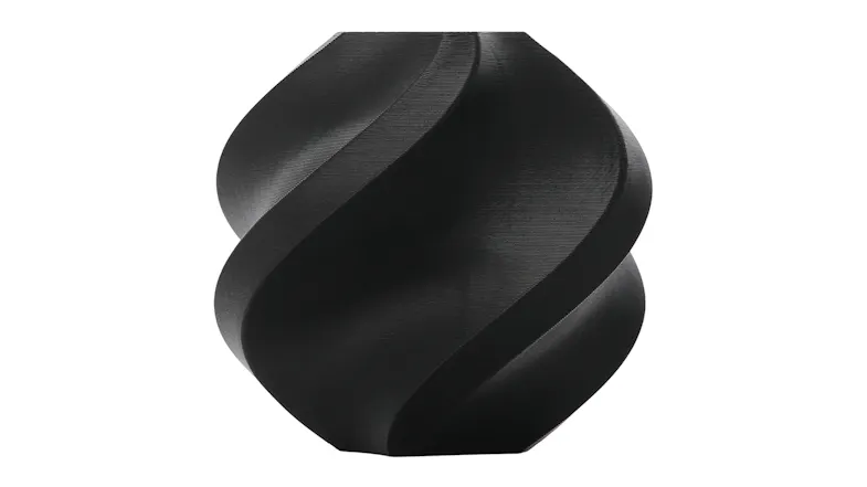 3D printed spiral vase made using the black Bambu Lab PETG HF filament 3D printed spiral vase made using the black Bambu Lab PETG HF filament