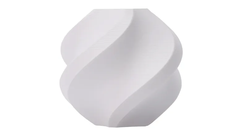 3D printed spiral vase made using the white Bambu Lab PETG HF filament 3D printed spiral vase made using the white Bambu Lab PETG HF filament