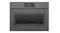 Front view of a grey Fisher & Paykel compact oven with a small digital screen displaying 100 degrees Front view of a grey Fisher & Paykel compact oven with a small digital screen displaying 100 degrees