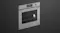Angled view of a brushed silver Fisher & Paykel wall oven integrated into dark grey kitchen cabinetry Angled view of a brushed silver Fisher & Paykel wall oven integrated into dark grey kitchen cabinetry