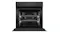 An open black Fisher & Paykel wall oven revealing a dark interior with two empty metal wire racks An open black Fisher & Paykel wall oven revealing a dark interior with two empty metal wire racks