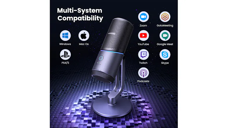 Multi-system USB microphone working with Windows PCs, Mac computers, PlayStation 5, and streaming apps Multi-system USB microphone working with Windows PCs, Mac computers, PlayStation 5, and streaming apps