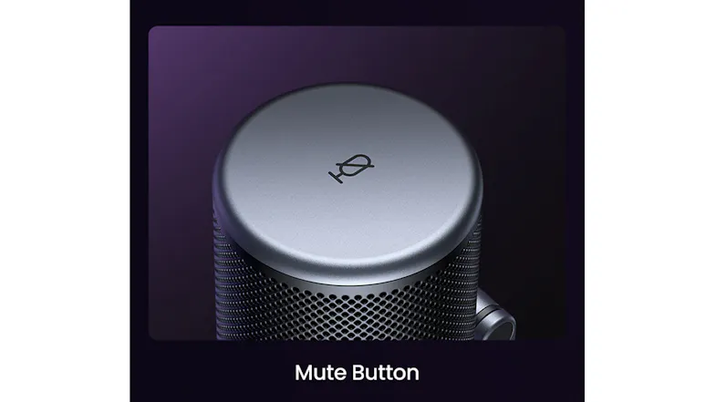 Professional USB microphone featuring one-touch mute control for seamless content creation workflows Professional USB microphone featuring one-touch mute control for seamless content creation workflows