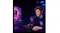 Gaming content creator setup with RGB microphone, headset, and immersive desktop display Gaming content creator setup with RGB microphone, headset, and immersive desktop display