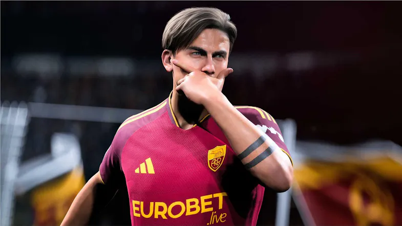 Close-up view of a soccer player gesturing with a finger to his face Close-up view of a soccer player gesturing with a finger to his face