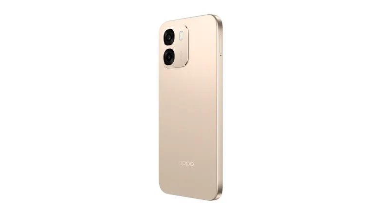 Left-angled back view of the Oppo A6 smartphone showing dual cameras Left-angled back view of the Oppo A6 smartphone showing dual cameras