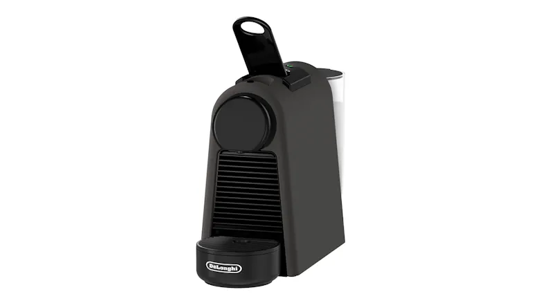 Essenza Mini espresso machine with the top capsule lever opened Essenza Mini espresso machine with the top capsule lever opened