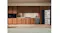 Stylish kitchen showcasing an open refrigerator with wooden cabinetry Stylish kitchen showcasing an open refrigerator with wooden cabinetry