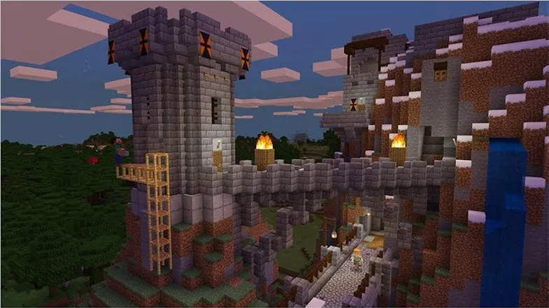A view of a Minecraft fortress A view of a Minecraft fortress