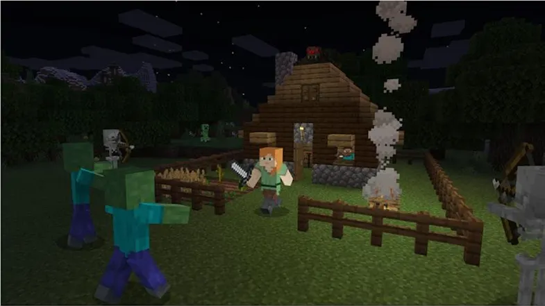 Alex defending her house from sneaky zombies Alex defending her house from sneaky zombies