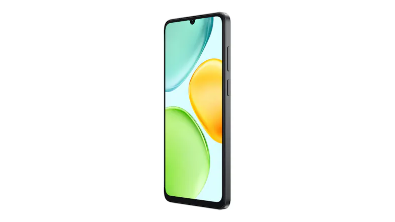 Perspective front view of the Honor X6d showcasing a sleek design Perspective front view of the Honor X6d showcasing a sleek design