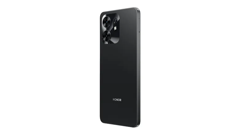 Angled back view of the 5G smartphone with Honor logo Angled back view of the 5G smartphone with Honor logo