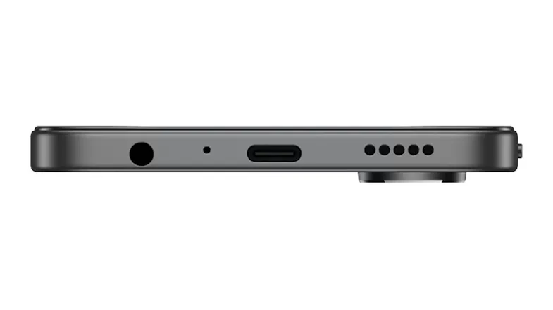 Bottom edge view of the phone showing ports and speaker grille Bottom edge view of the phone showing ports and speaker grille