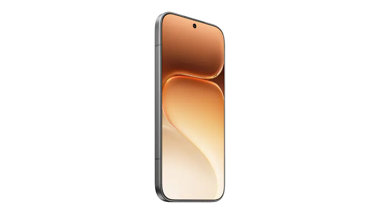 Angled front view of the smartphone highlighting a thin bezel Angled front view of the smartphone highlighting a thin bezel