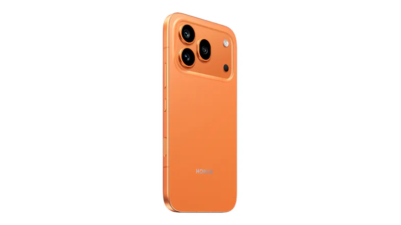 Angled back view of the 5G smartphone with Honor logo Angled back view of the 5G smartphone with Honor logo