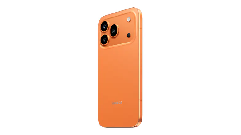 Angled rear view of the smartphone showing the side buttons Angled rear view of the smartphone showing the side buttons