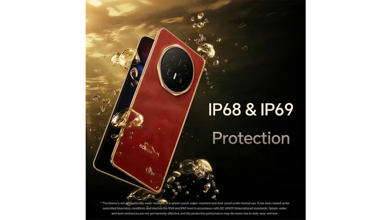 Waterproof rating banner featuring IP68 & IP69 protection graphics Waterproof rating banner featuring IP68 & IP69 protection graphics
