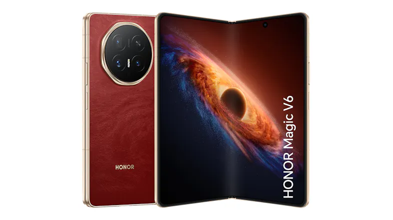 Honor Magic V6 5G 512GB Smartphone in a vibrant red colour Honor Magic V6 5G 512GB Smartphone in a vibrant red colour