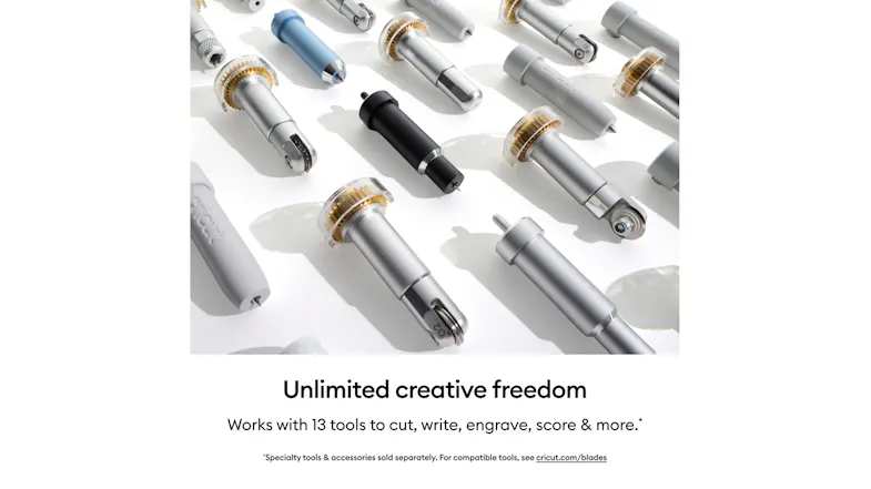 Feature graphic with text ‘unlimited creative freedom’ when using the Cricut Maker Essentials Bundle Feature graphic with text ‘unlimited creative freedom’ when using the Cricut Maker Essentials Bundle