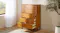 Five-drawer wooden chest with warm finish and brass-look handles, shown with three drawers open Five-drawer wooden chest with warm finish and brass-look handles, shown with three drawers open