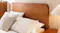 Close-up view of the headboard with rounded corners and smooth finish Close-up view of the headboard with rounded corners and smooth finish