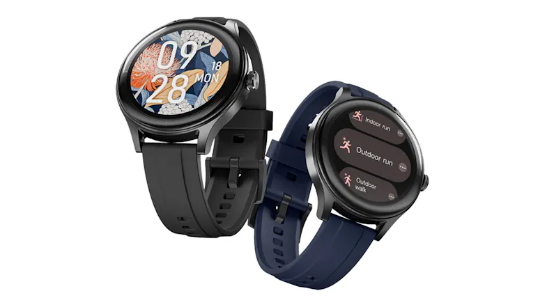 Two Ryze Flex (Gen 2) SmartWatches displayed together with black and blue band options Two Ryze Flex (Gen 2) SmartWatches displayed together with black and blue band options