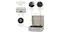 Cream portable turntable feature graphic showing RCA output, AUX input, headphone jack and pitch control Cream portable turntable feature graphic showing RCA output, AUX input, headphone jack and pitch control