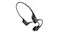 Angled three-quarter view of black Shokz open-ear bone conduction headphones with water droplets Angled three-quarter view of black Shokz open-ear bone conduction headphones with water droplets