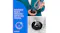 Nutribullet infographic showing a woman unscrewing the clear cup from a black blade cap, alongside feature text Nutribullet infographic showing a woman unscrewing the clear cup from a black blade cap, alongside feature text