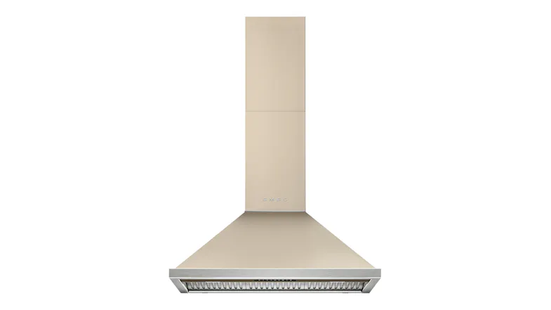 Front view of the Smeg Portofino 90cm wall mounted rangehood in Moonlight finish Front view of the Smeg Portofino 90cm wall mounted rangehood in Moonlight finish