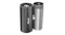 Shark portable cooling fan standing vertically with a fan attachment, featuring a charcoal cylinder next to a silver cylinder Shark portable cooling fan standing vertically with a fan attachment, featuring a charcoal cylinder next to a silver cylinder