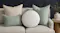 Outdoor cushion with an ecru and green pattern Outdoor cushion with an ecru and green pattern