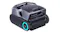 Alternate front-angle view of the robotic pool cleaner, highlighting the tracked wheels Alternate front-angle view of the robotic pool cleaner, highlighting the tracked wheels