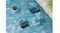 Pool cleaner operating underwater near a pool wall, illustrating intelligent navigation Pool cleaner operating underwater near a pool wall, illustrating intelligent navigation