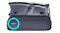 Left side profile of the robotic pool cleaner, showcasing the continuous rubber track and low-profile body Left side profile of the robotic pool cleaner, showcasing the continuous rubber track and low-profile body