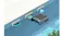 Robotic pool cleaner floating beside pool skimmer openings, demonstrating obstacle avoidance Robotic pool cleaner floating beside pool skimmer openings, demonstrating obstacle avoidance