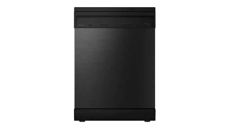 Panasonic 15 Place Setting Freestanding Dishwasher in a sleek black stainless steel finish Panasonic 15 Place Setting Freestanding Dishwasher in a sleek black stainless steel finish
