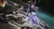 A gundam mecha fighting a couple of alien robots A gundam mecha fighting a couple of alien robots