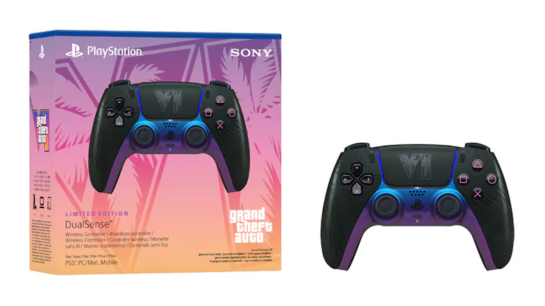 PS5 wireless controller and retail box side by side PS5 wireless controller and retail box side by side