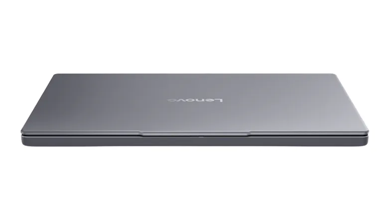 Side profile view of the closed laptop, emphasising the thin chassis and compact form factor Side profile view of the closed laptop, emphasising the thin chassis and compact form factor